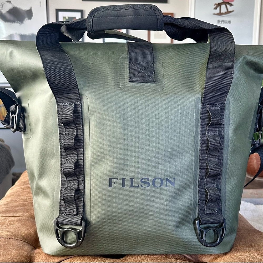 Filson Olive Green Roll-Top Backpack